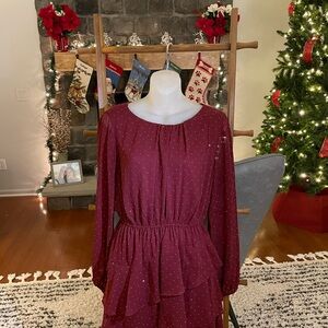 Simply Vera Vera Wang Maroon Dress with Dots